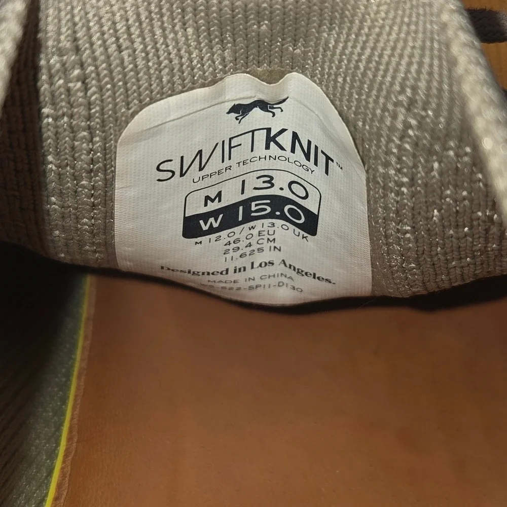 Sz 13 Mens Wolf & Shepherd SwiftKnit Derby Sand Knit Leather Casual Shoes VGUC